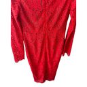 House Of CB  Lisandra Lace Maxi Dress Red Trim Cutout Long Sleeve Large NWT Photo 7