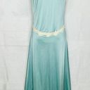 Vassarette  Long Teal Nightgown Lace Trim Sleeveless Made USA Vintage Size S Photo 7