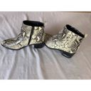 Blondo  Waterproof Elvina Snakeskin Cream Black Ankle Boots Size 8 NWOT Photo 4