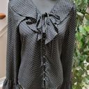 fab'rik  Women's Black 100% Polyester Long Sleeve V-Neck Blouse Size Large Photo 1