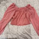 Krush Pink long flowy sleeve crop top Photo 0