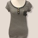 Splash 5/$25  Black & White Striped Short Sleeve Top Medium NWT Photo 0