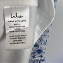 Lulus NEW  Stunning Shine White Blue Floral Print Halter Mini Dress XS NWT Photo 13