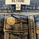 RE/DONE  High Rise 70s Stove Pipe Button Fly Raw Hem Denim Jeans Size 26 Photo 1