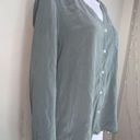 AG Adriano Goldschmied Adriano Goldschmeid 100% Silk Long Sleeve Button Down Tunic in Sage Photo 3