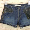 Connecters Japan Y2K VTG Womens Denim Shorts Leather Studs Sz M Punk Grunge RARE Size M Photo 4