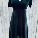 R.Vivimos Womens Green Velvet Pleated Wrap Tie Dress Flowy Party Holiday Size S Photo 0