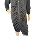 Torrid NWT  Black 3/4 Sleeve Button Up Fitted Ruched Collared Dress Photo 1