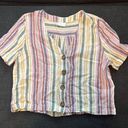 Abound Striped Button Blouse Photo 0