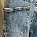 ZARA Light Wash High Rise Straight Leg Raw Hem Jeans Photo 6