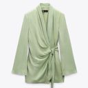 ZARA NWT  GREEN KNOTTED SATIN EFFECT BLAZER 7668/527. Size large. Photo 8