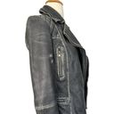 ALLSAINTS Vintage  Leather Moto Jacket Black Grunge Distressed Biker Quilted Sz 0 Photo 5