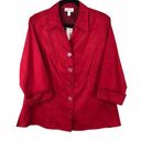 Dress Barn  Faux Suede Red Jacket Size 14 16 Photo 0