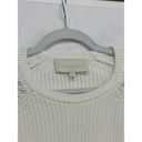 Michelle Mason  Faux Pearl-Embellished Cotton Cropped Knit Sweater White Womens S Photo 2