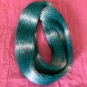 infinity Hand made knit turquoise and white ombré  scarf Photo 0