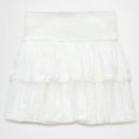 American Eagle Medium White High-Waisted Tiered Mini Skort Photo 4