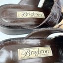 Brighton  Sandals Mules 7.5M Brown Leopard Leather Fabric Silver Photo 3