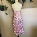 Lulus NWOT  Unique Impression Pink 3D Floral Embroidered Halter Midi Dress Photo 6