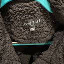 Love Tree Black Sherpa Coat  Photo 1