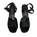 Kathie Lee Collection  Belinda Black Block Heel Open Toe Ankle Strap Size: 7.5 Photo 1