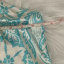 Blair  Delmonico Vintage Y2K Silk Floral Halter Top Aqua/ White S Photo 7