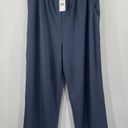 Bobeau  Pull On Pants Size Large Blue Wide Leg NWT Rayon Nylon Blend Cropped Photo 4