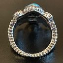 Turquoise stone silver plated ring size 4 Photo 6