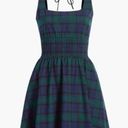 Hill House Cher Stewart Plaid Mini Dress Blue Green Size Medium Photo 0