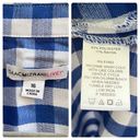 Isaac Mizrahi  Live Blue White Gingham Print Roll Tab Sleeve Button Shirt Size 16 Photo 8