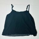 Torrid  Sophie Beaded Swing Cami Tank Top Black Chiffon V Neck Spaghetti Strap 1X Photo 3