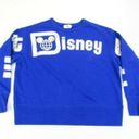 Spirit Jersey Walt Disney World Blue Womens Medium Shirt Long Sleeve Silver Spellout Photo 1