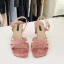 DKNY Essentials Vintage Snakeskin Embossed Heeled Sandals Photo 2