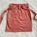 Hugo Boss  Utility Pocket Paperbag High Waist Belted Mini Skirt Size S Peach Photo 1