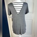 Glitz NWT  Mesh Strappy Short Sleeve Top (Charcoal Gray) - XL Photo 1