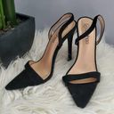 Boohoo  Black Pointed Toe Slingback Strappy Heels 8 Photo 0