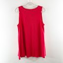 J.Jill  V Neck Sleeveless Cotton Blend Button Front Tank Top Red Large Petite Photo 10