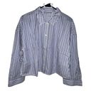 Everlane NWT  The Woven P.J. Top Blue & White Stripe 100% Cotton Boxy Size Medium Photo 0