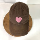 Life is Good  Women’s Pink Heart Appliqué Brown Cotton Baseball Cap One Size Photo 10