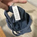 Lululemon Women’s  High Neck Energy Bra Long Hem Cross Cross Steele Blue Size 4 Photo 4