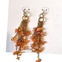 Time And Tru  Faux Gold Pink Stone Bohemian Beaded Dangle Earrings Photo 0