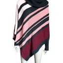 Dress Barn  Pink and Gray Striped Shawl Sweater Photo 1