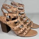 Betsey Johnson BETSEYVILLE Naveah Gold Studded Tan Gladiator Block Heeled Sandals Size 9 Photo 8