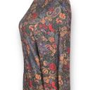 Vintage Talbots Skirt Set Dark Floral Paisley Printed Matching Long Sleeve Maxi Black Size 4 Photo 2