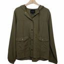 Sanctuary  Hooded Snap Front Utility Jacket Womens Large Army Green NEW Photo 2