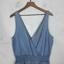 American Eagle  Denim Blue Chambray Ruffle Romper Jumper Size Large Photo 3