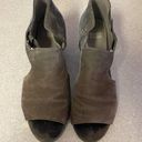 Eileen Fisher  Gray Brown Leather Lagenlook Coastal Minimalist Stacked He… Photo 0