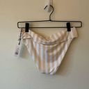 We Wore What NWT  Annie Bottom Neutral Stripe Print Lightweight Beach Swimsuit Photo 6