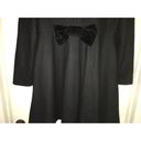 Betsey Johnson  Wool Peacoat Long Jacket Hearts Velvet Bow Black Size 8 S Medium Photo 5