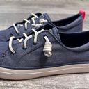 Sperry  Crest Vibe Twill Sneaker Womens 7.5 Washed Navy Coastal Slip On Shoe Photo 0