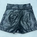 idem Ditto Black leather shorts Photo 1